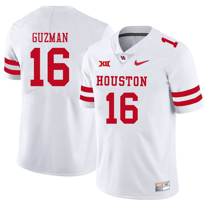 Men-Youth #16 Noah Guzman Houston Cougars College Big 12 Conference Football Jerseys Sale-White